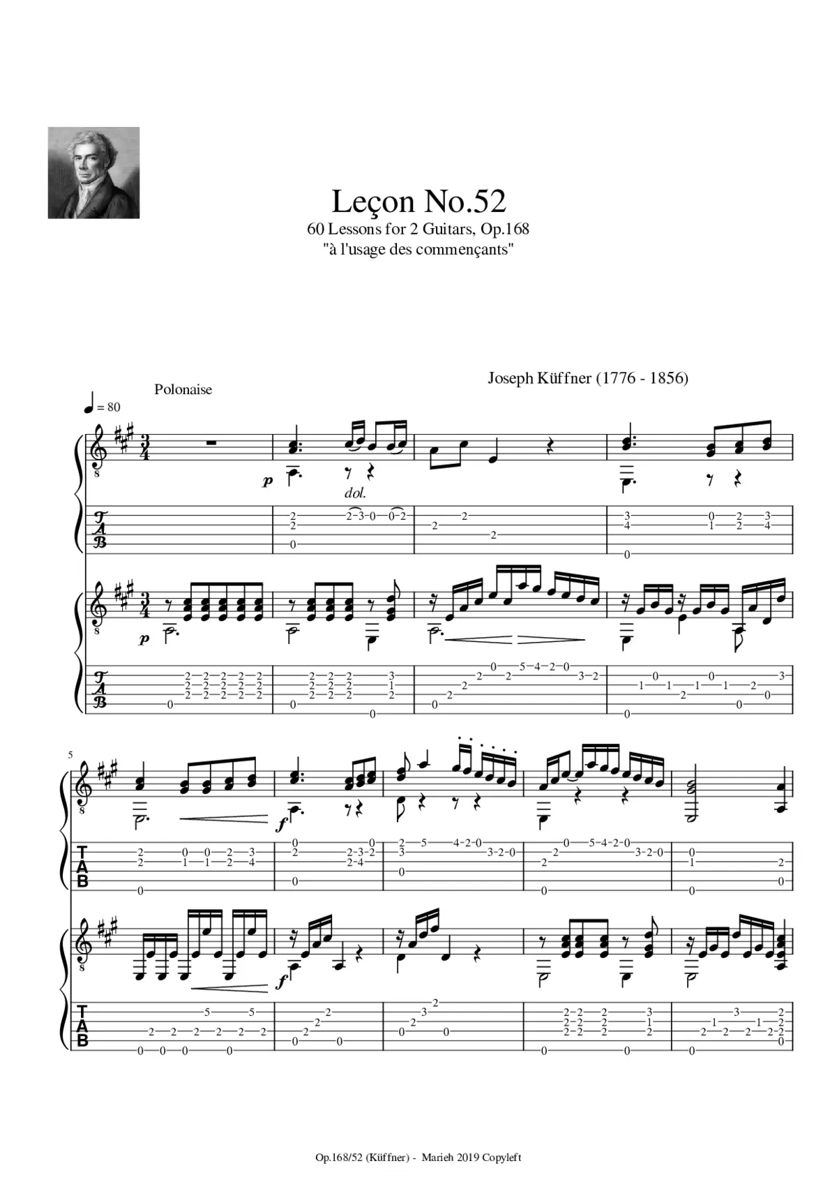 60 Lessons for 2 Guitars Op.168 - Page 1