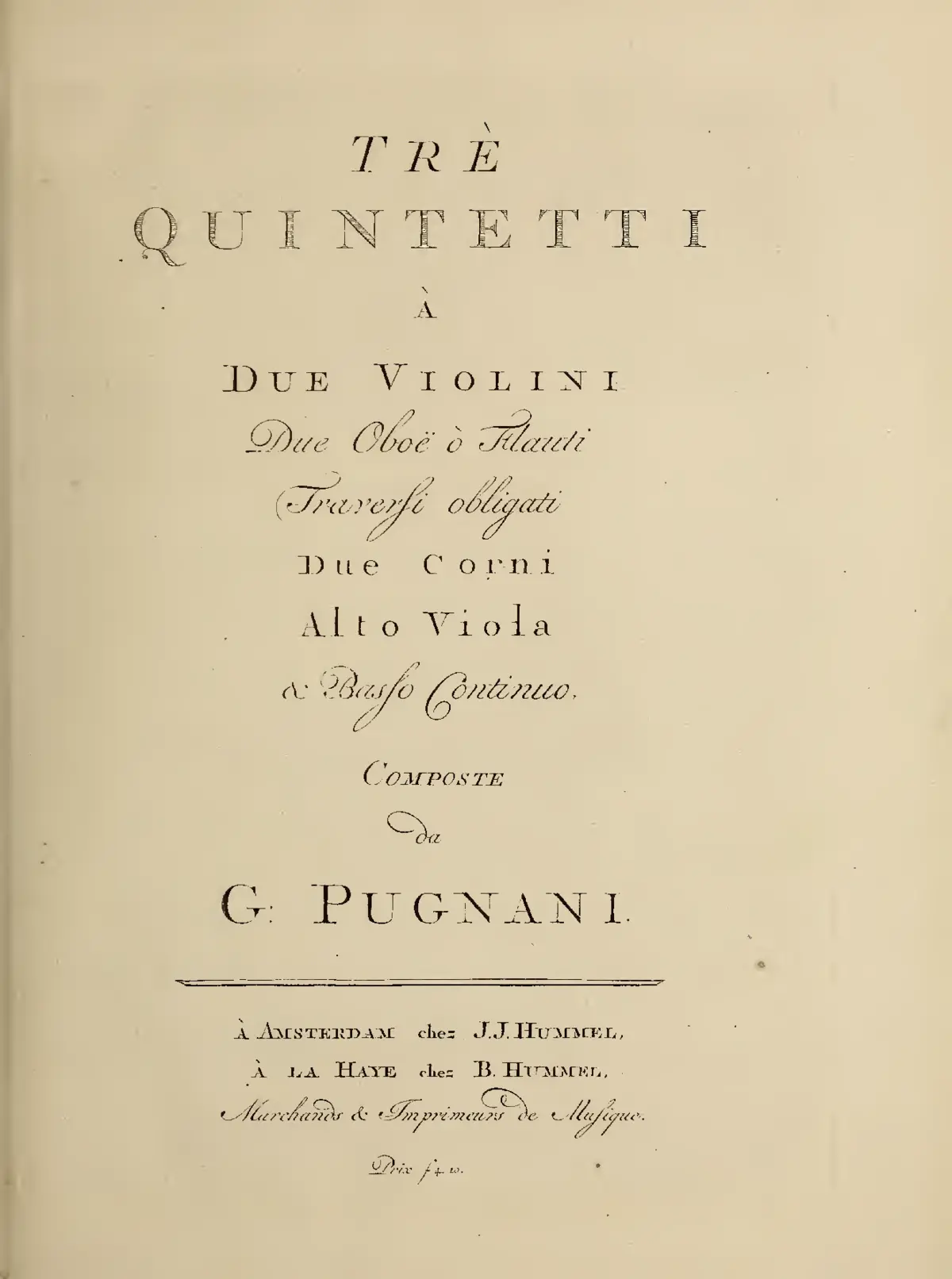 3 Quintets for 2 Oboes, 2 Horns, 2 Violins, Viola and Continuo - Page 1