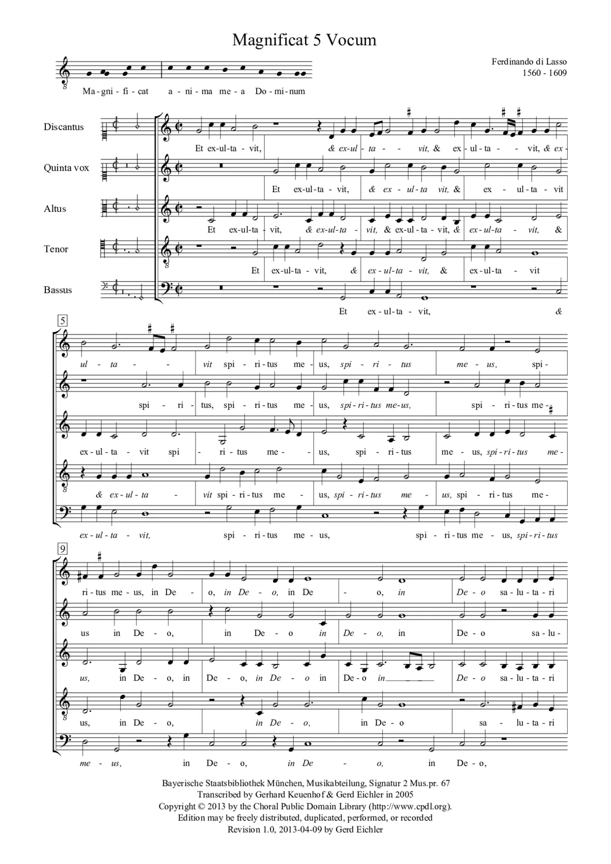 Magnificat 5 vocum - Page 1