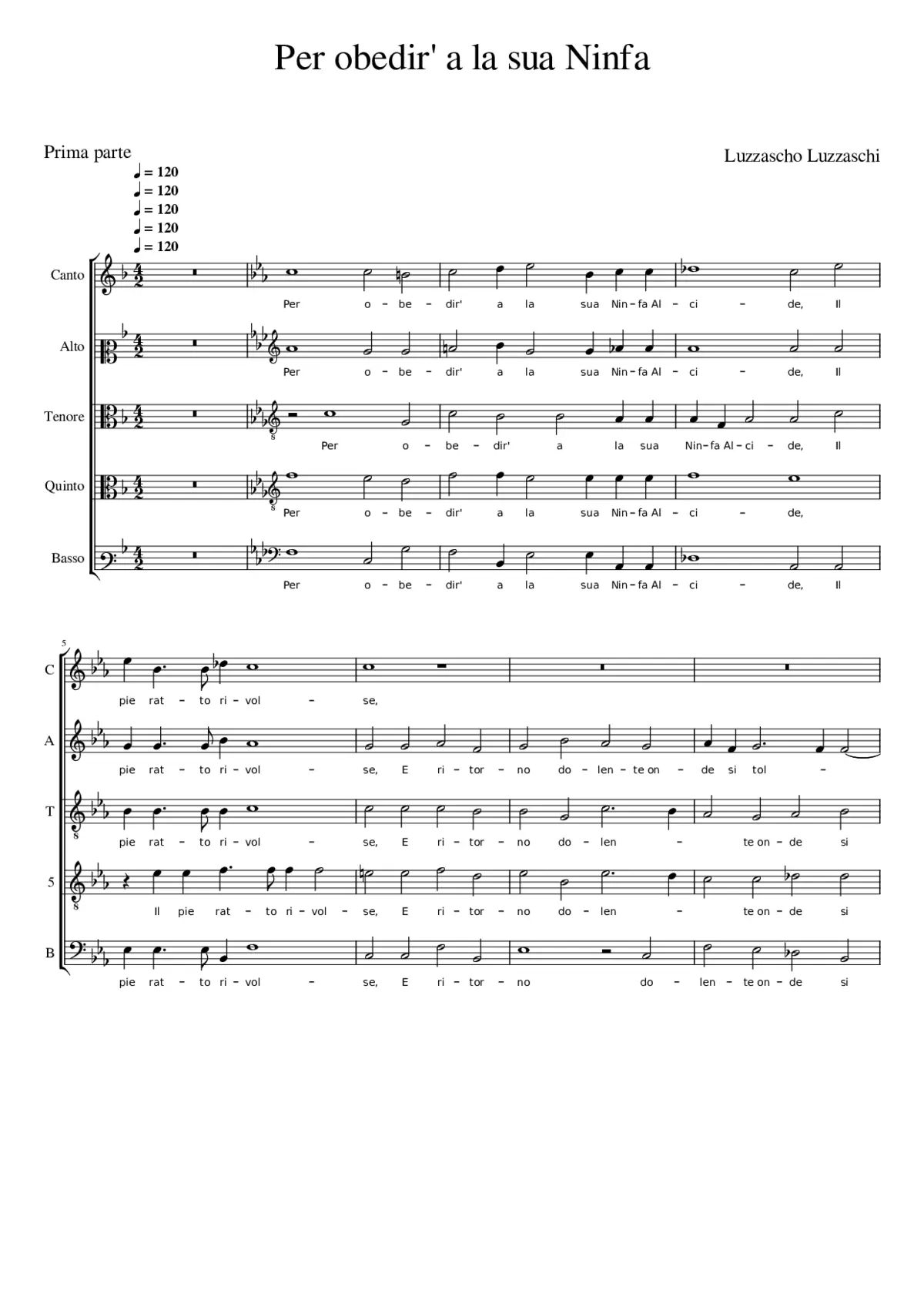 Per obedir' a la sua Ninfa - Page 1