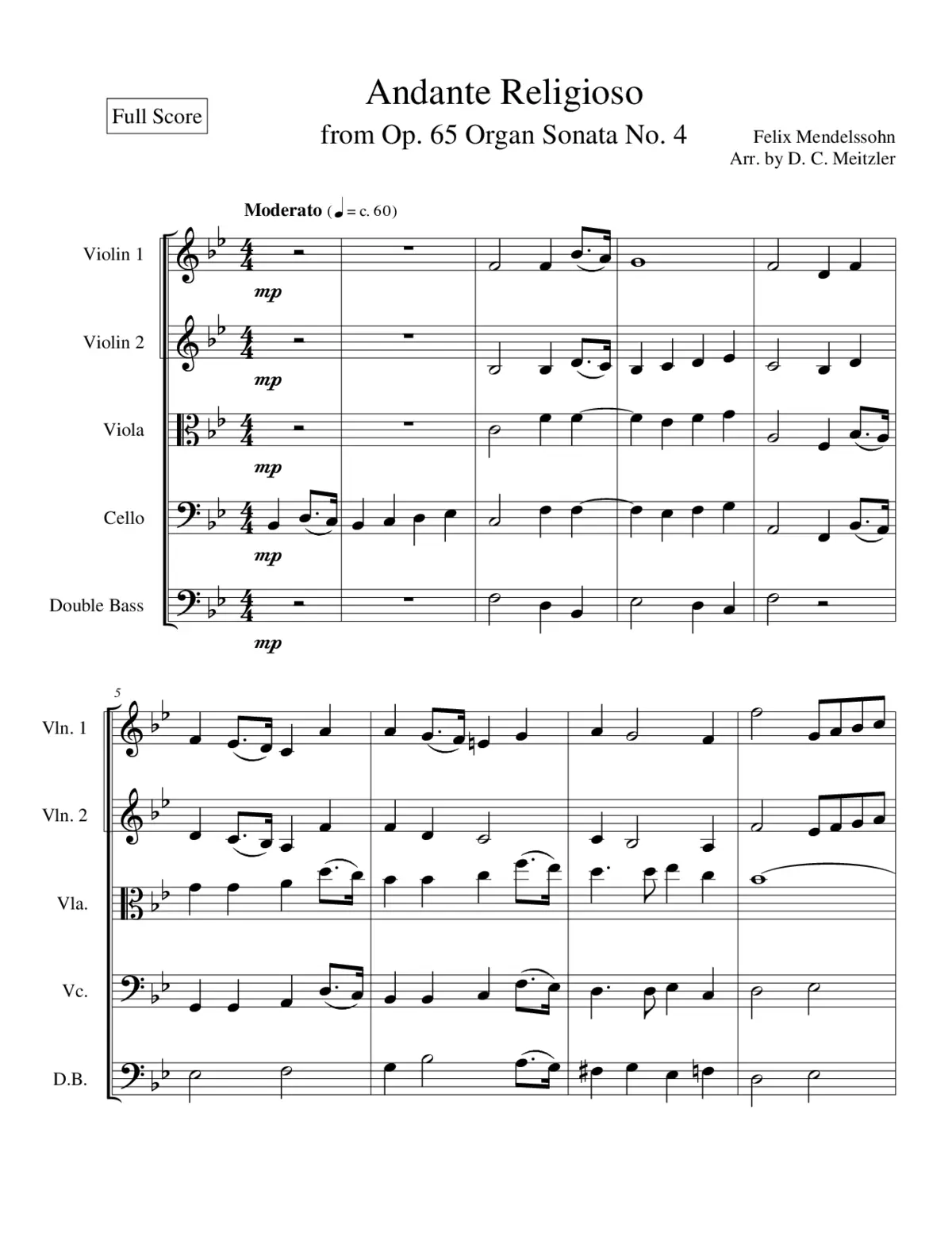 Organ Sonata No.4, MWV W 59 - Page 1