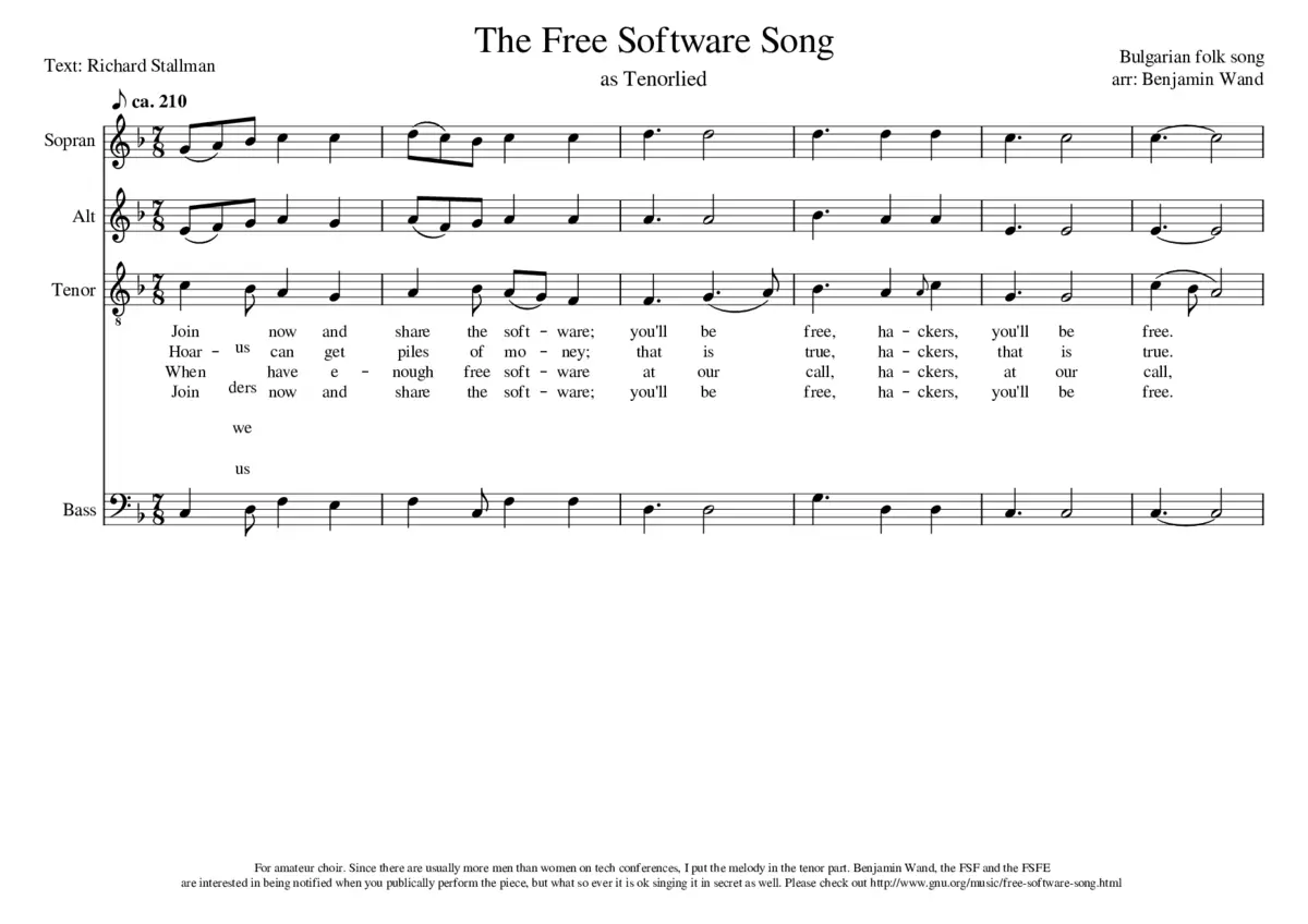 The Free Software Song - Page 1