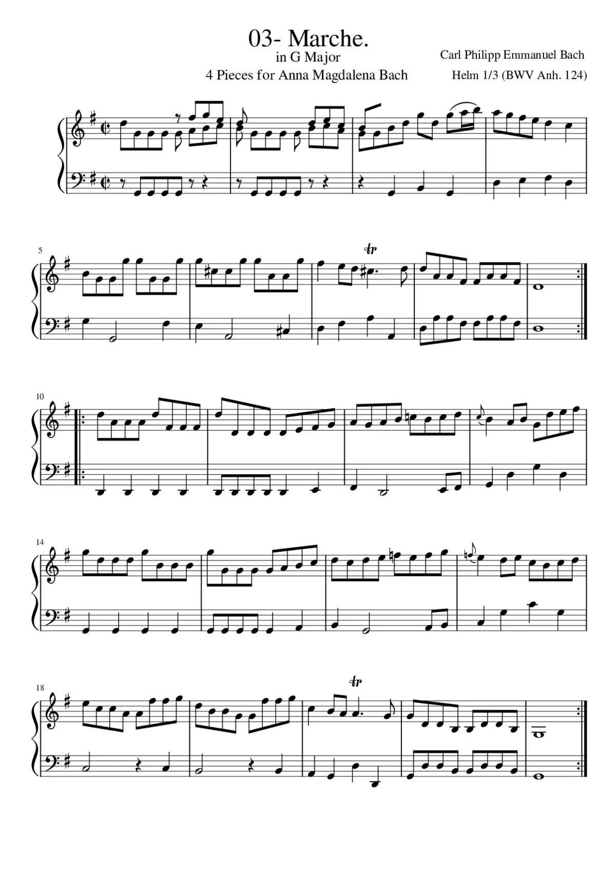 4 Pieces for Anna Magdalena Bach - Page 1