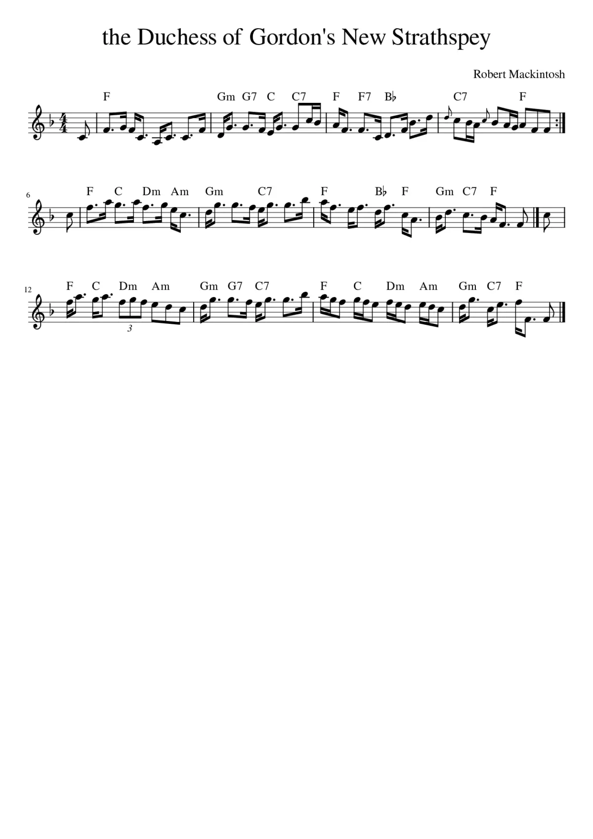 the Duchess of Gordon's New Strathspey - Page 1