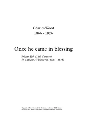 Once He came in blessing