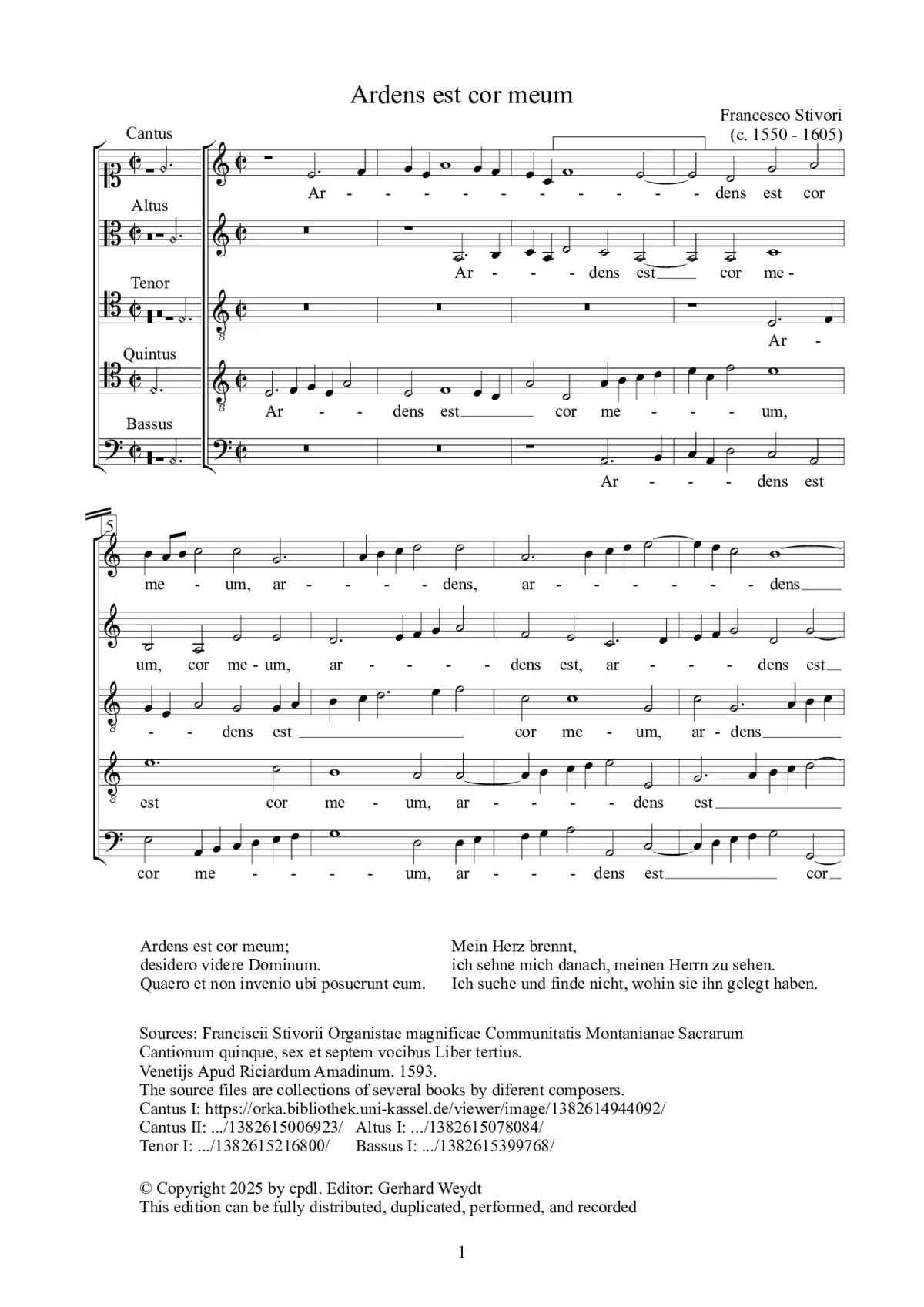Ardens est cor meum - Page 1