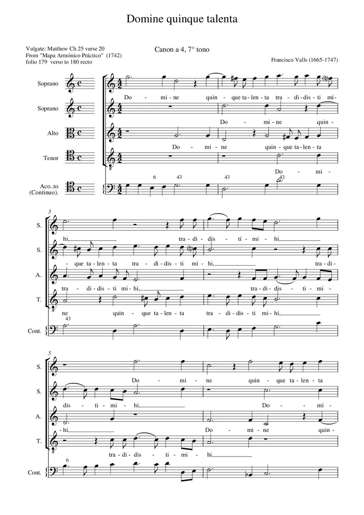 Domine quinque talenta - Page 1