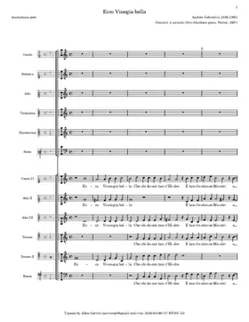 Ecco Vinegia bella (a 12 voci)