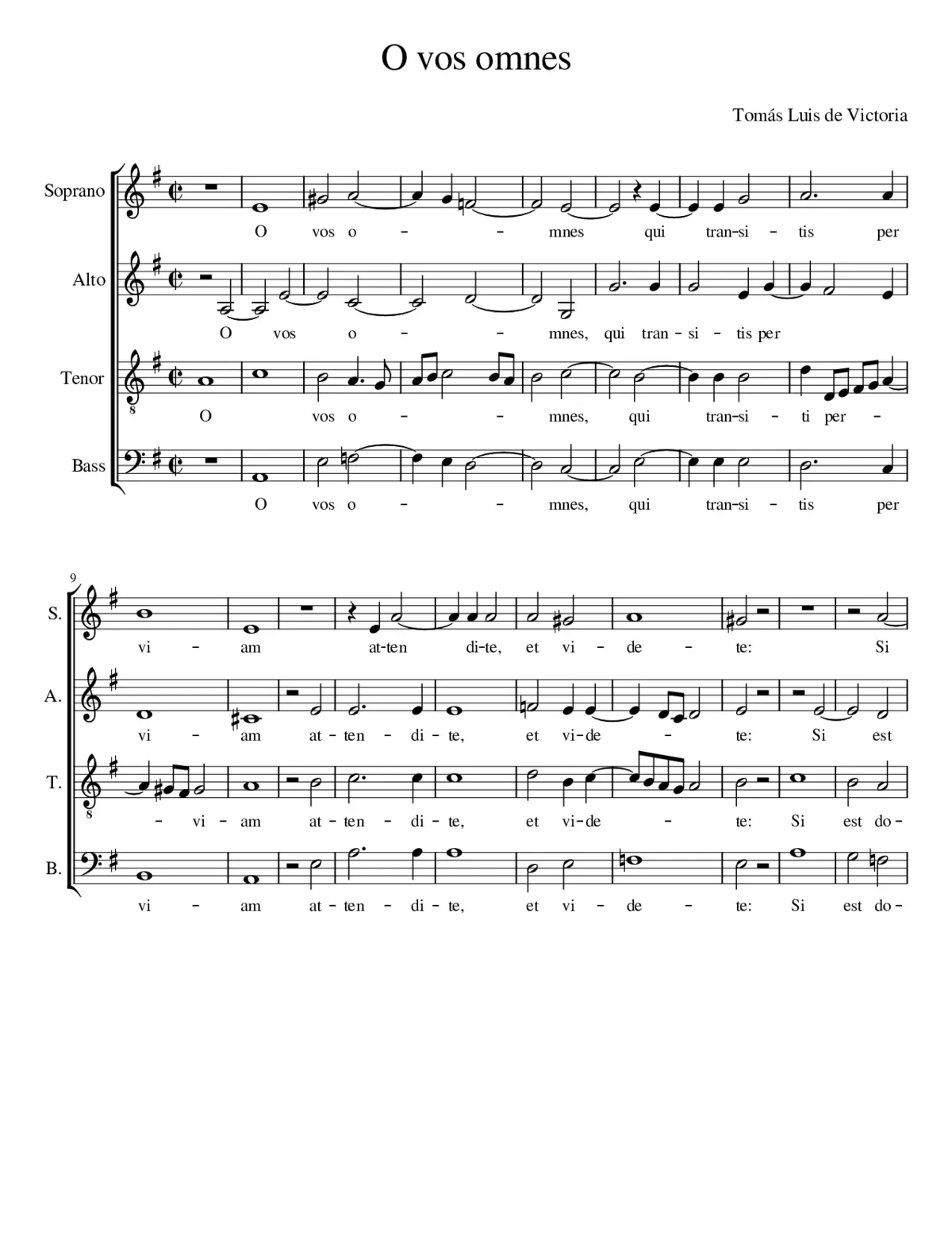 O vos omnes Tenebræ Responsory - Page 1