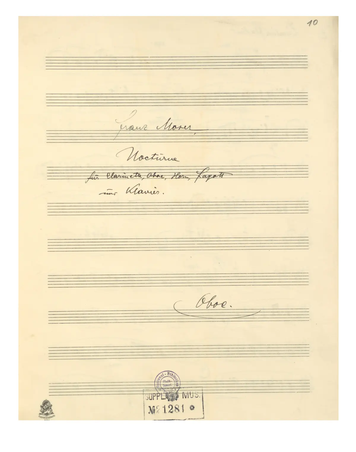 2 Pieces for Piano and Wind Quartet - Page 1