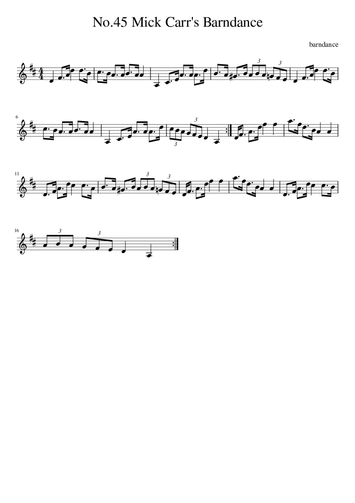 No.45 Mick Carr's Barndance - Page 1