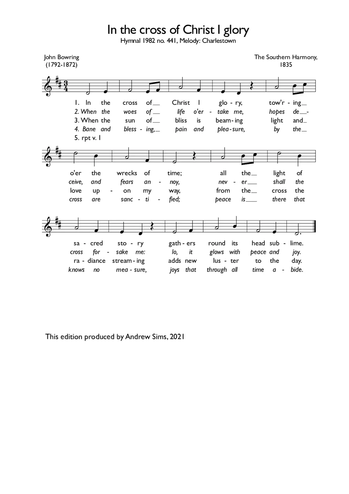 In the cross of Christ I glory - Page 1