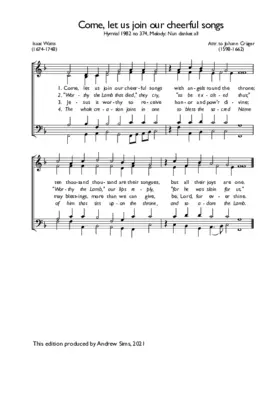 Come, let us join our cheerful songs