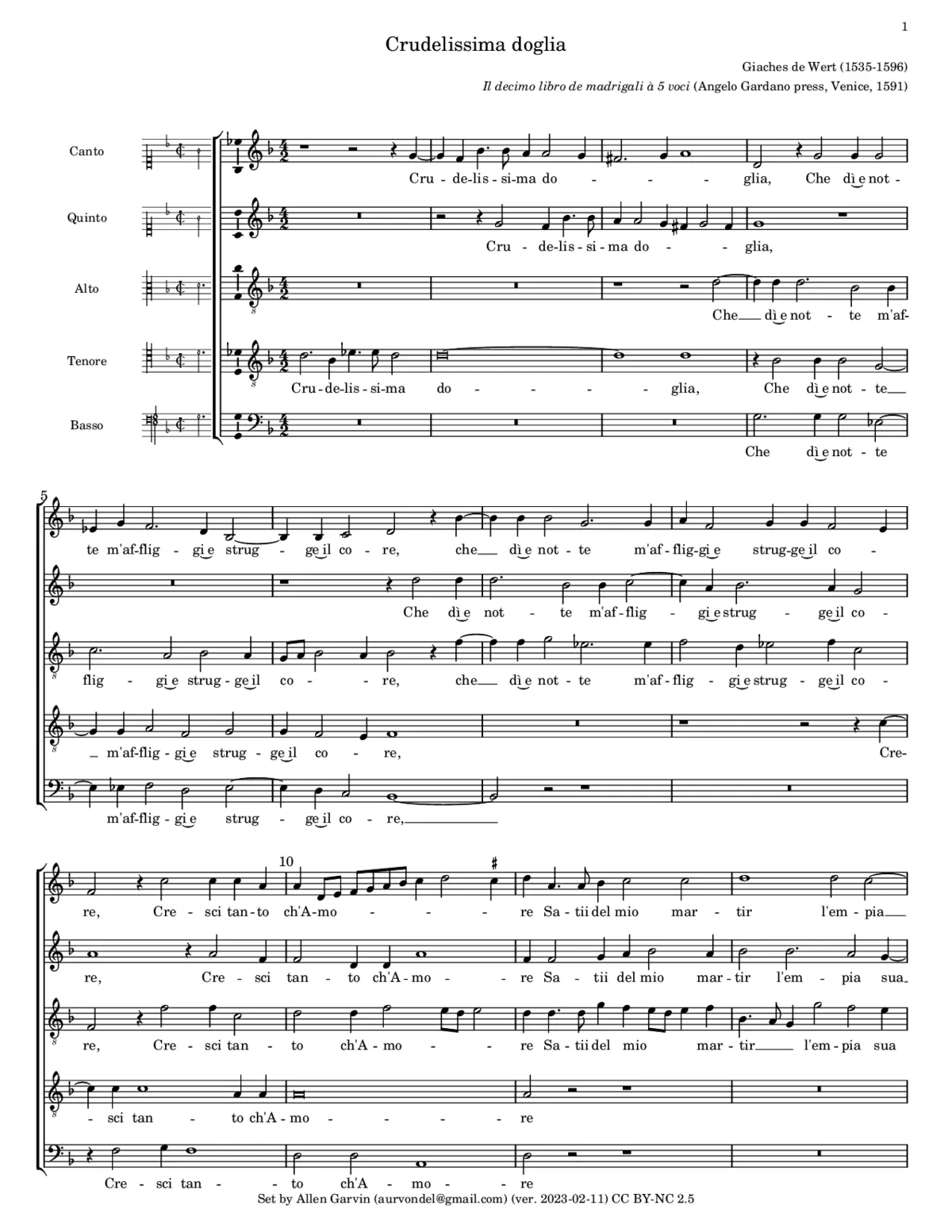 Crudelissima doglia - Page 1