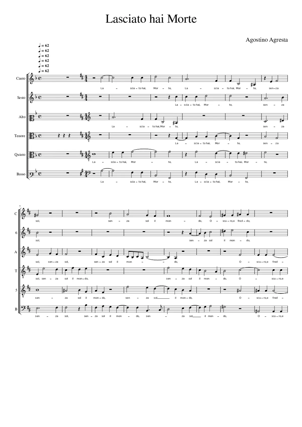 Lasciato hai Morte - Page 1