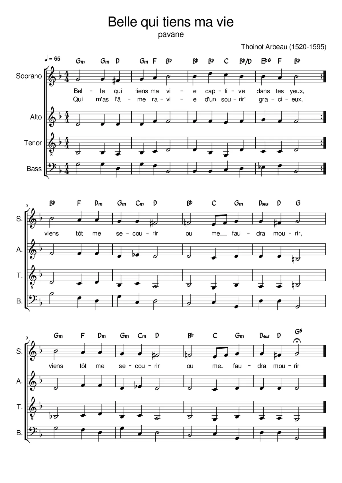 belle qui tiens ma vie - Page 1