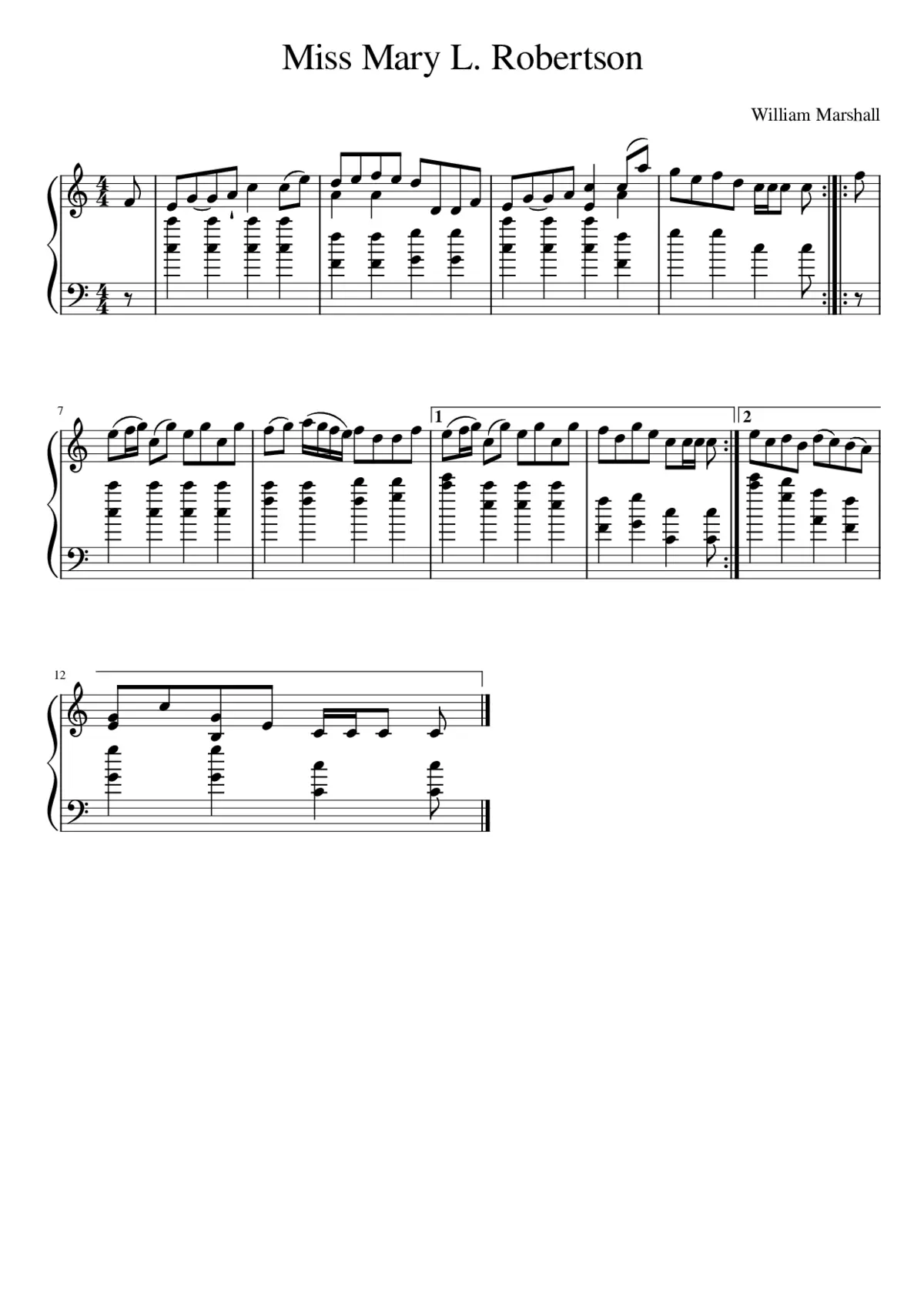 Miss Mary L. Robertson - Page 1
