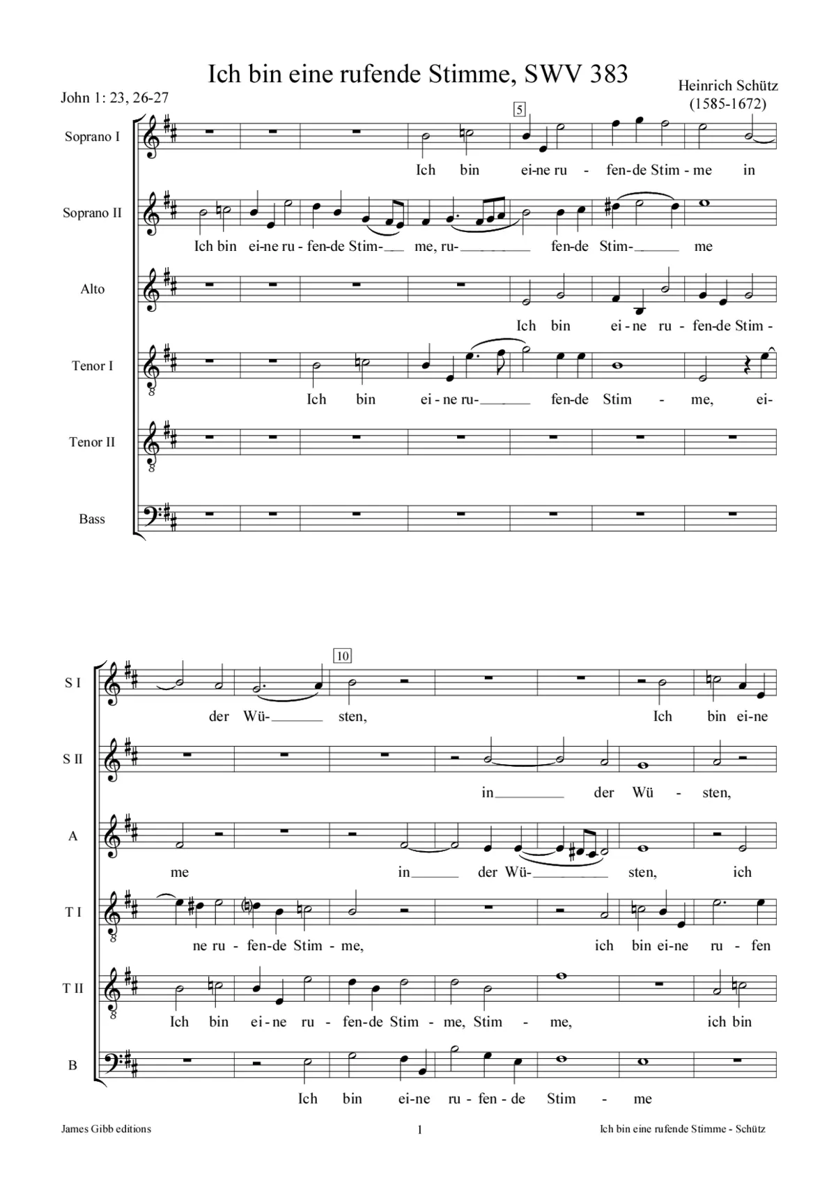 Ich bin eine rufende Stimme, SWV 383 - Page 1