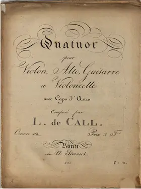 Quatuor pour Violon, Alto, Guitarre et Violoncelle avec capo d'astro