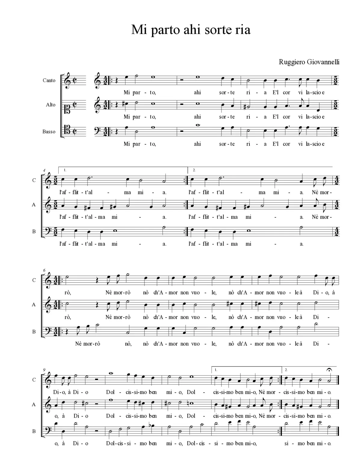 Mi parto ahi sorte ria - Page 1