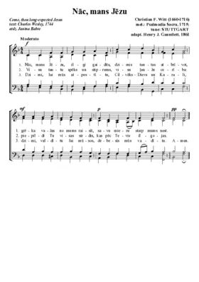 Nāc, mans Jēzu (Come, thou long-expected Jesus)