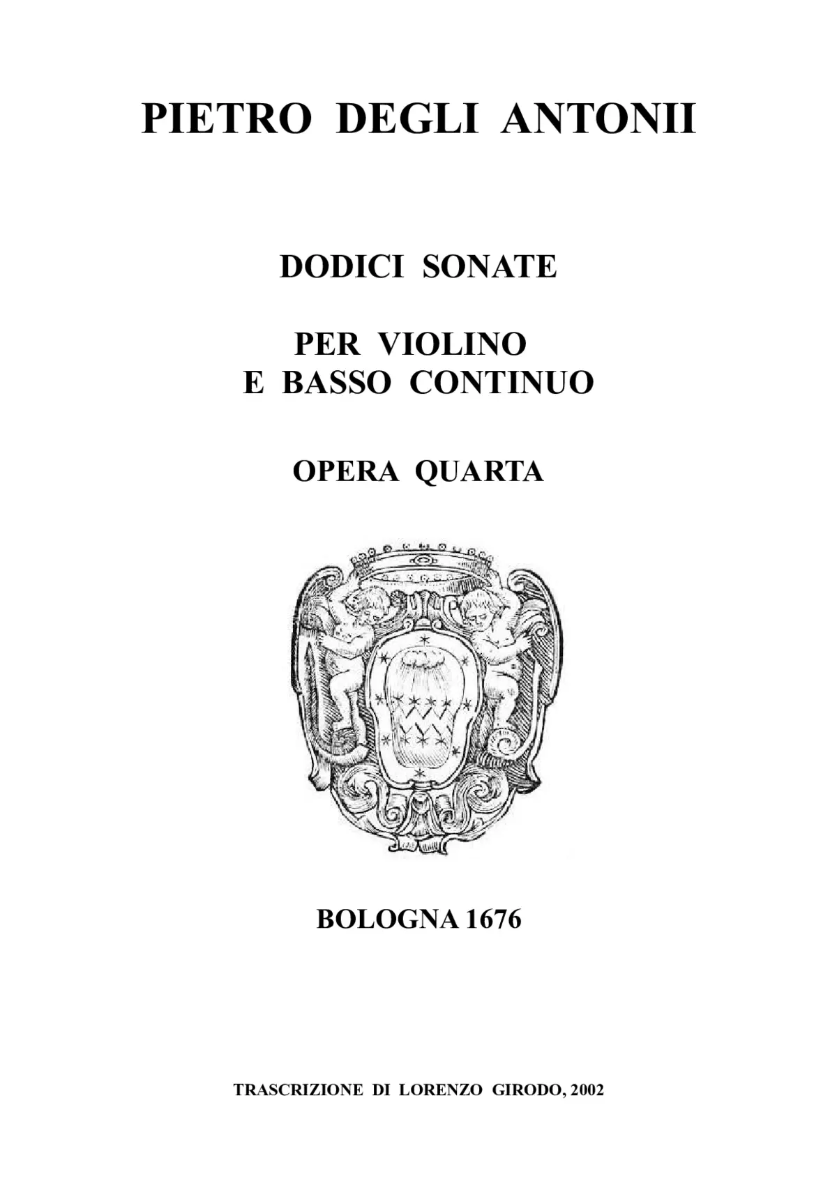 12 Sonate per violino e basso continuo - Page 1