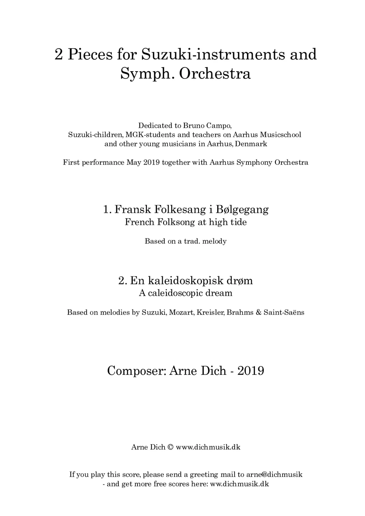 2 Pieces for Suzuki Strings and Orchestra - Page 1