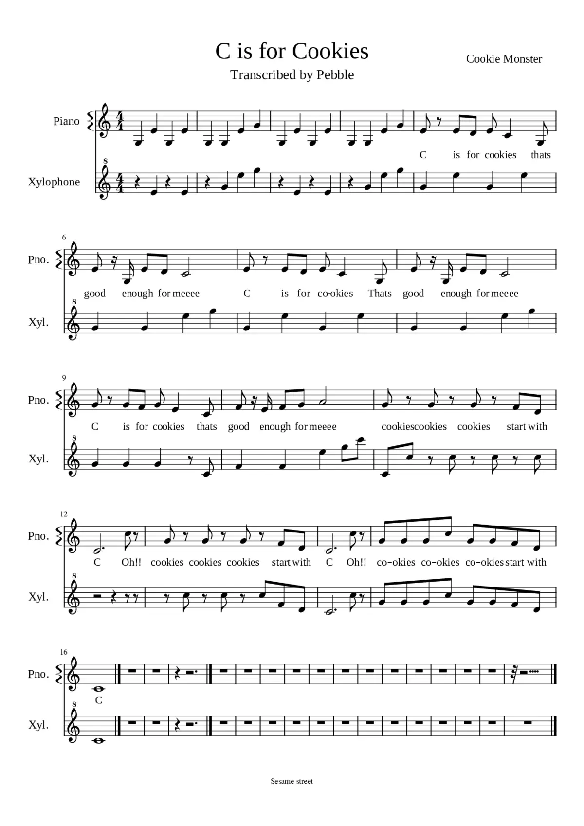 sesame street - cookie monster - c is for cookie - Page 1