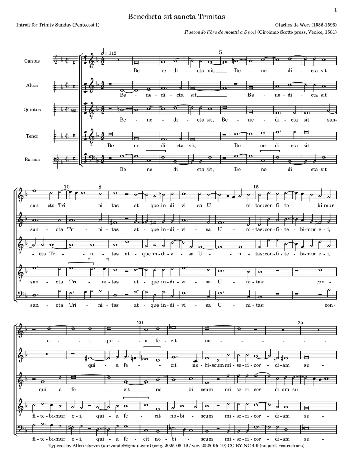 Benedicta sit sancta Trinitas - Page 1