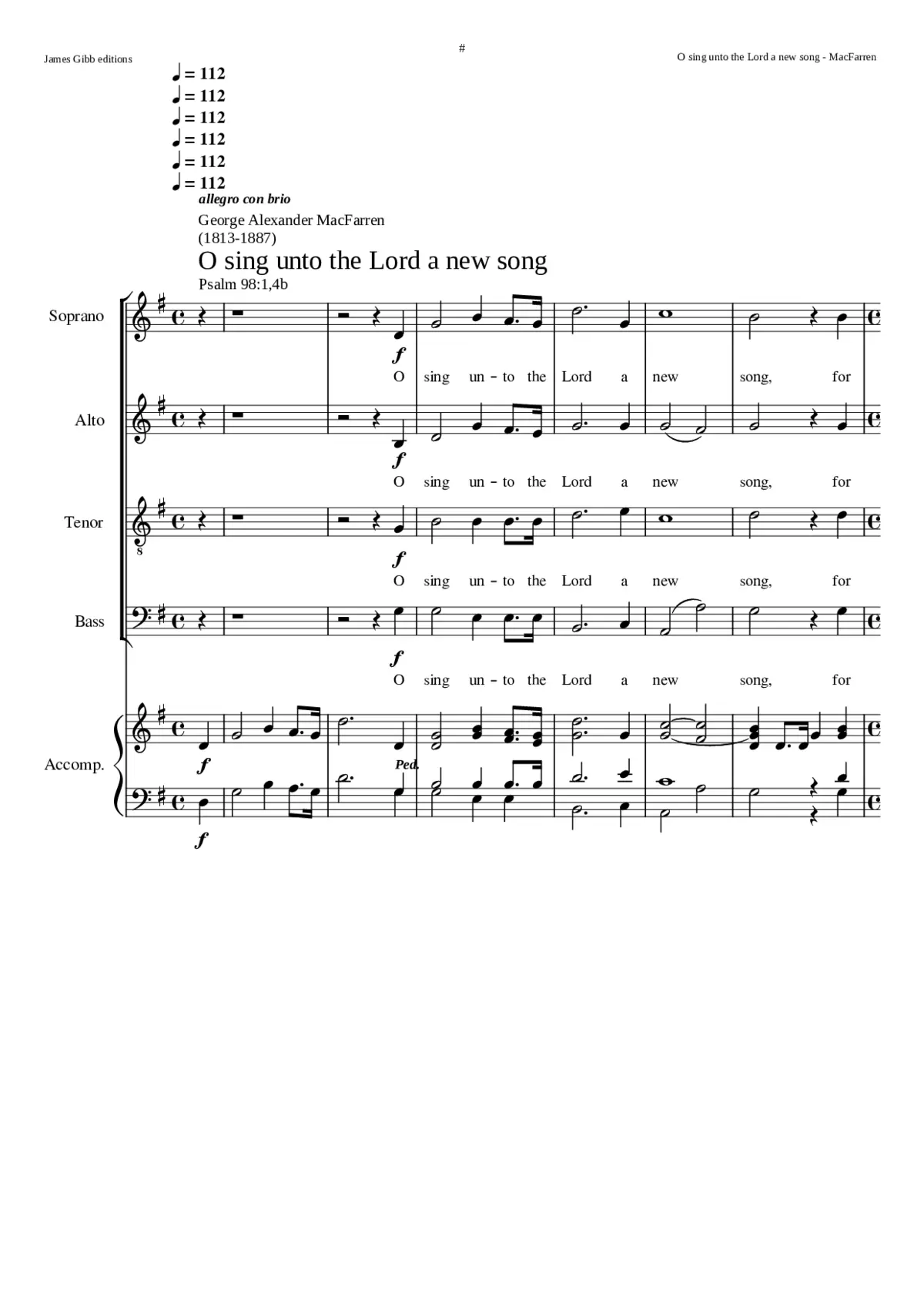 O sing unto the Lord a new song - Page 1