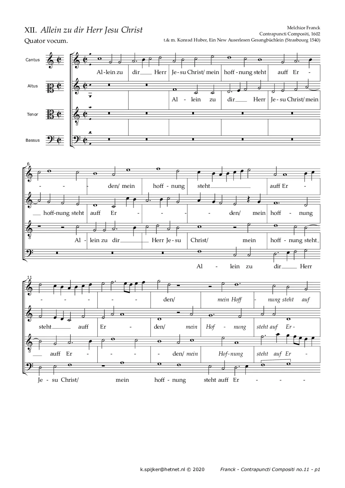Allein zu dir, Herr Jesu Christ - Page 1