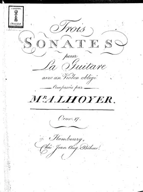 3 Sonates for Guitar with Violin