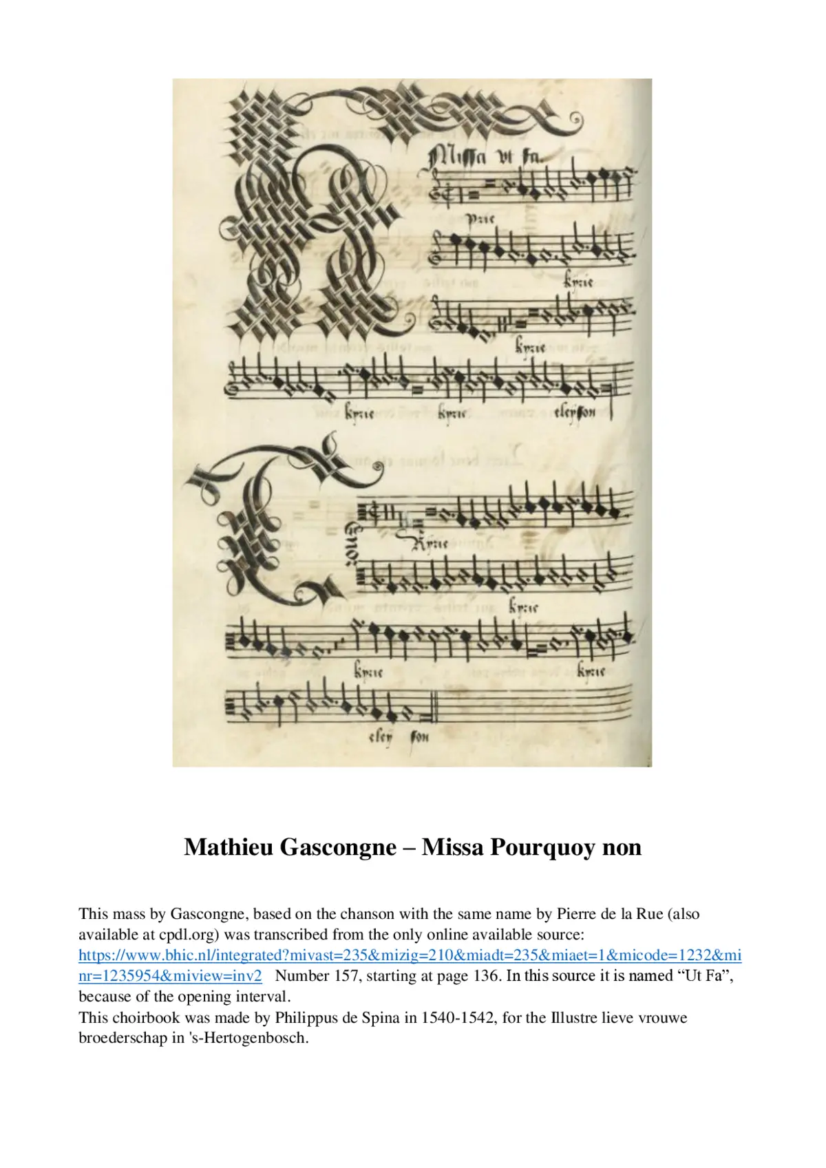 Missa Pourquoy non - Page 1