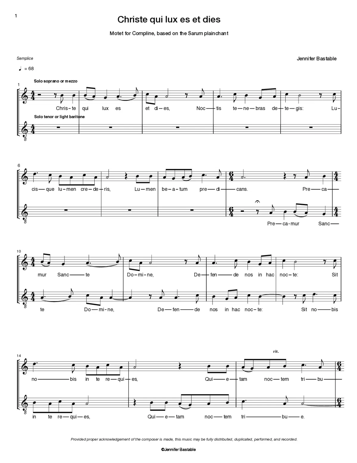 Christe qui lux es et dies - Page 1