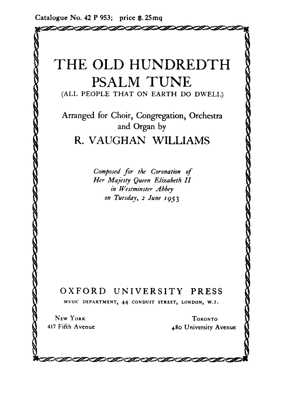 The Old Hundredth Psalm Tune - Page 1