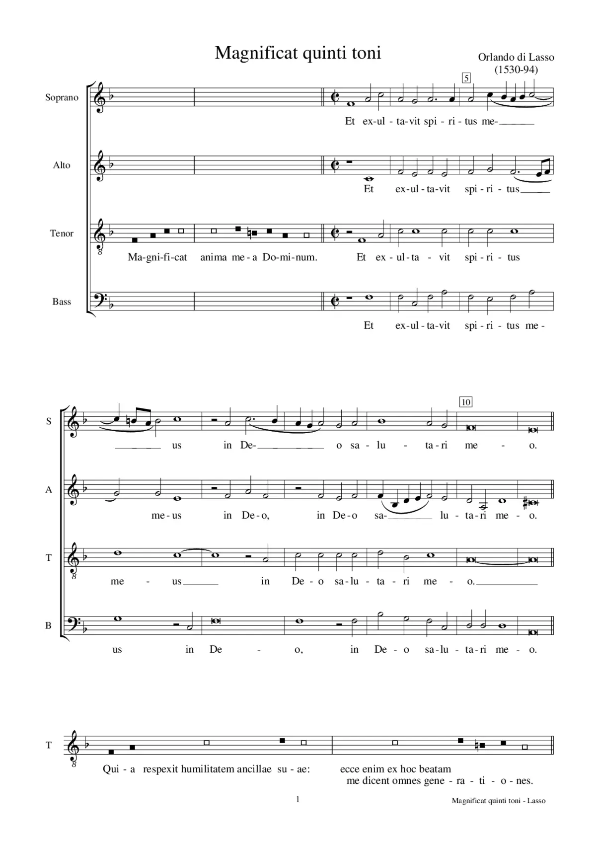 Magnificat quinti toni - Page 1