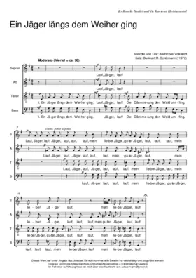 Ein Jäger längs dem Weiher ging