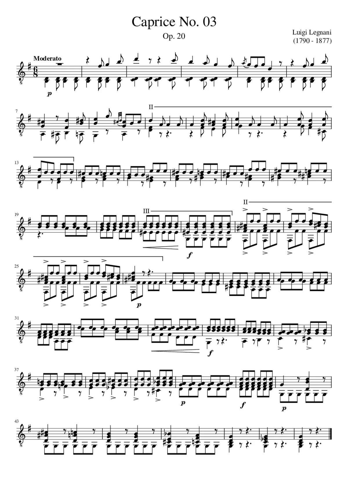Luigi Legnani - Caprice No. 03 - Page 1