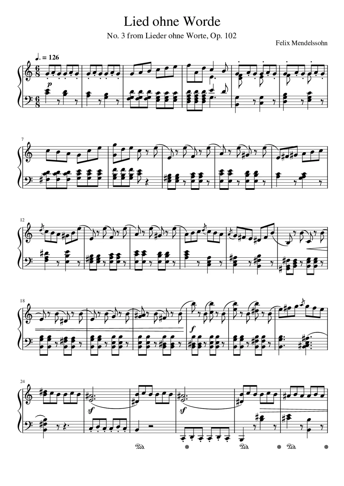 Lied ohne Worte Op.109 - Page 1