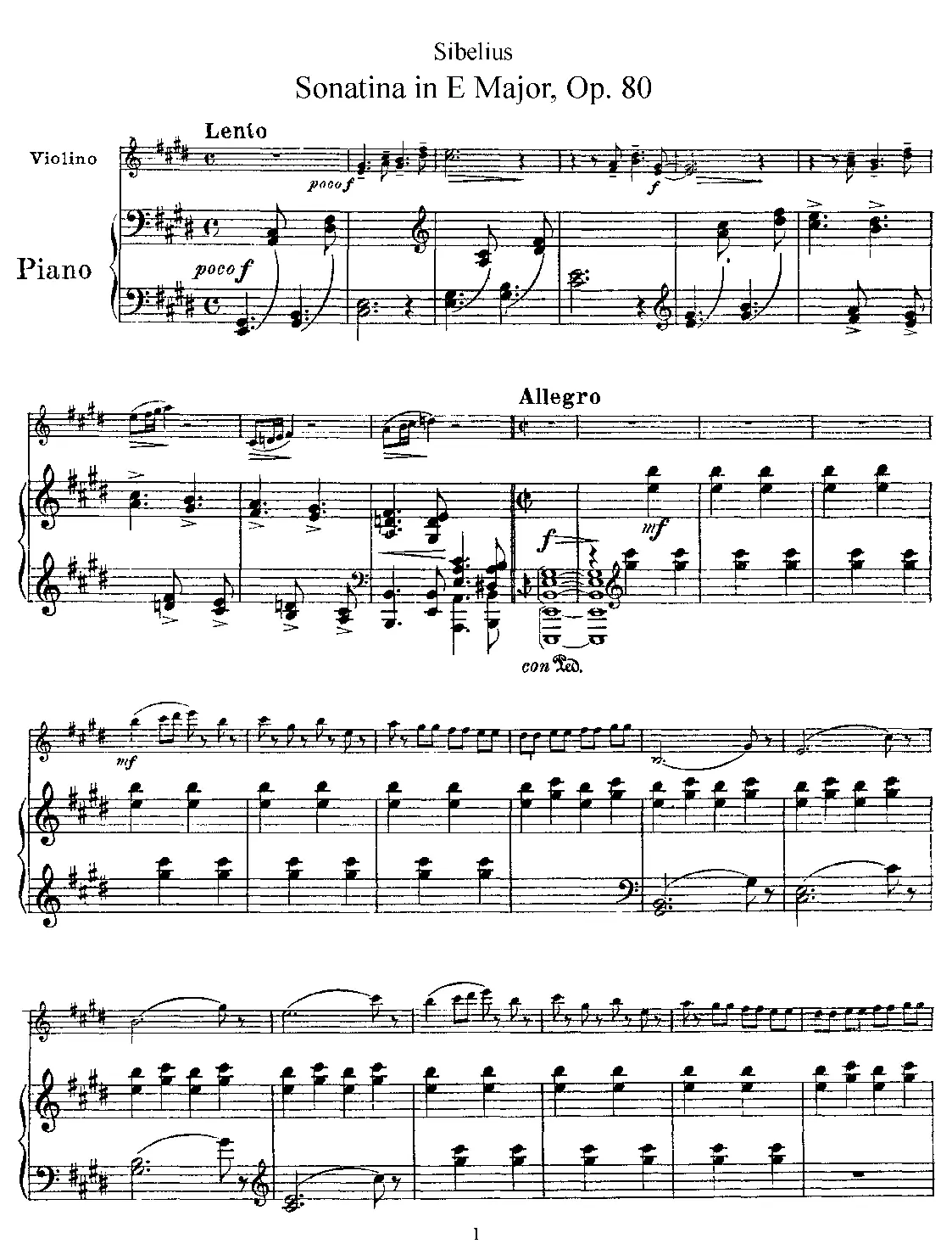 Sonatina for Violin and Piano - Page 1
