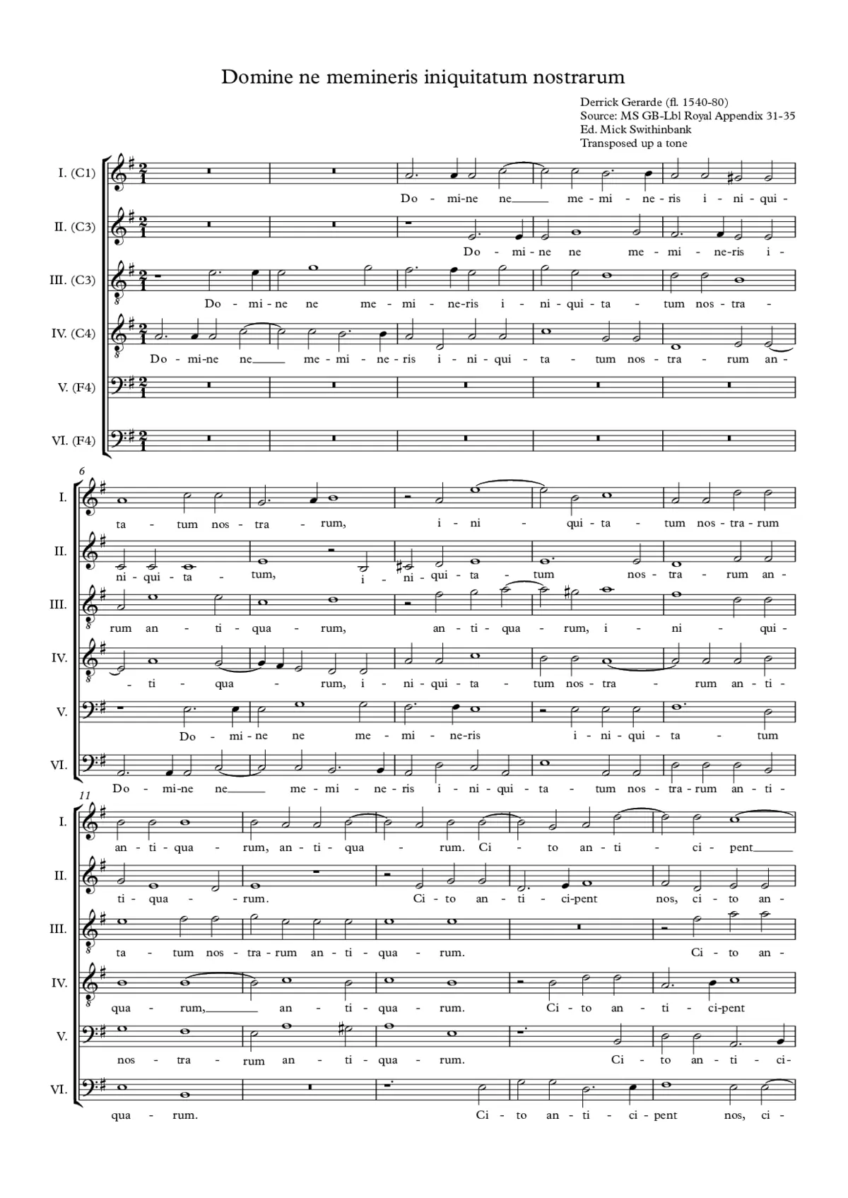 Domine ne memineris iniquitatum nostrarum - Page 1