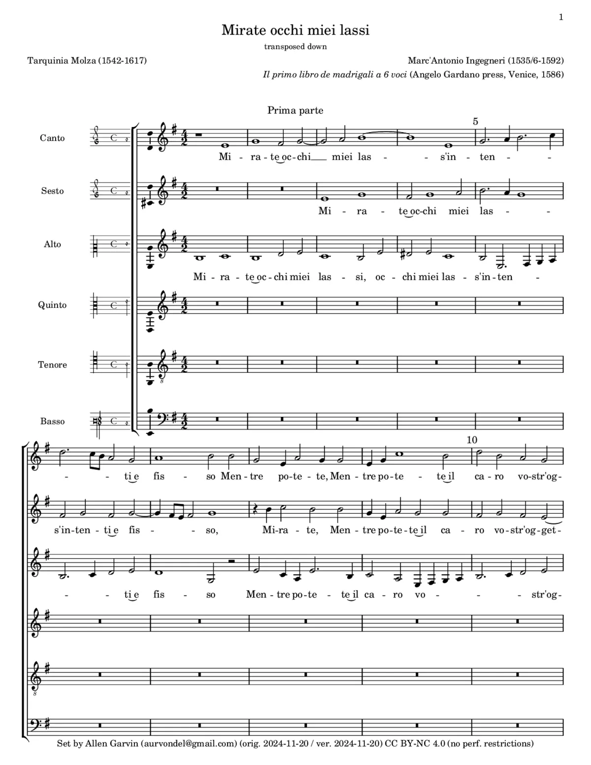 Mirate occhi miei lassi - Page 1