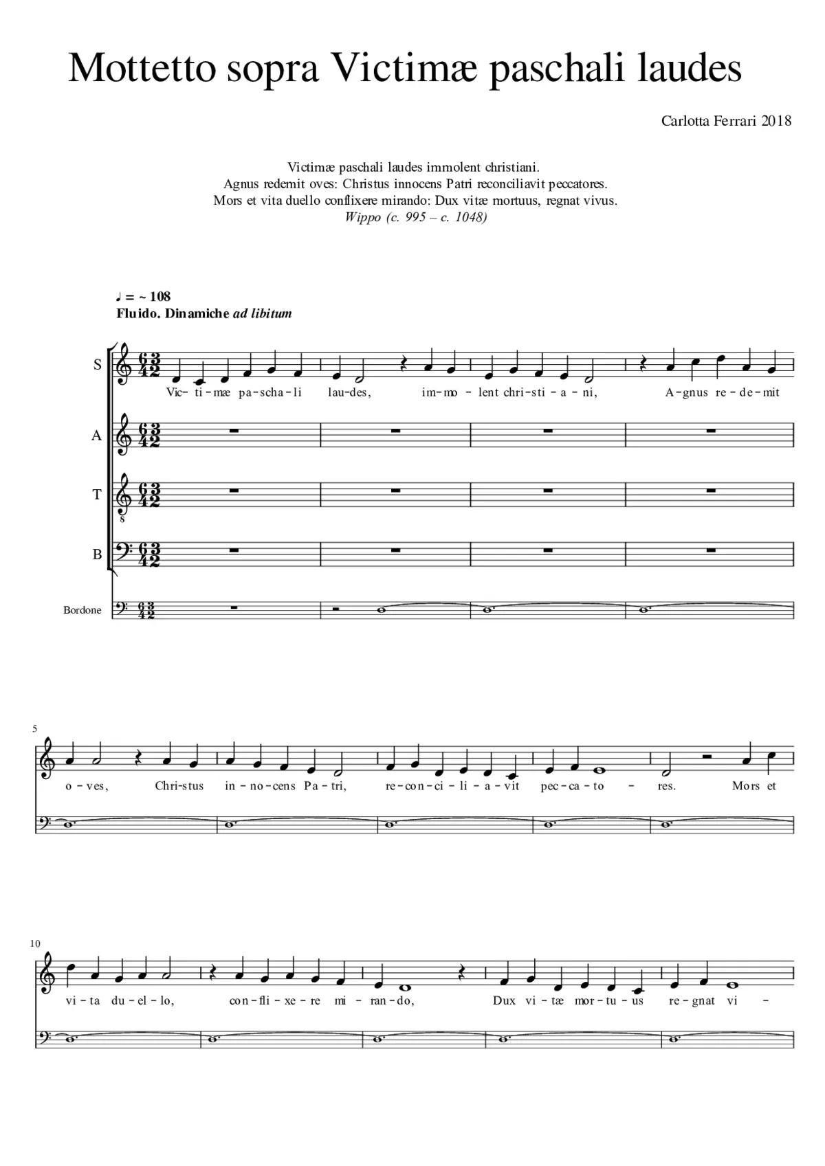 Mottetto sopra Victimæ paschali laudes - Page 1