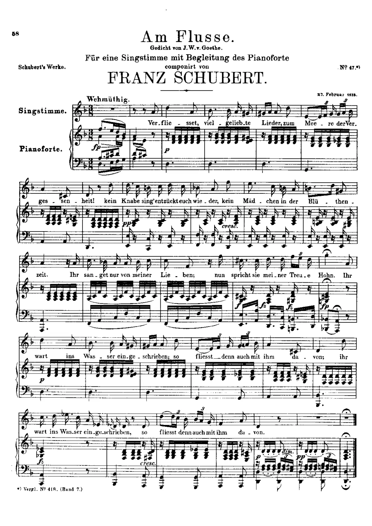 Am Flusse, D.160 - Page 1