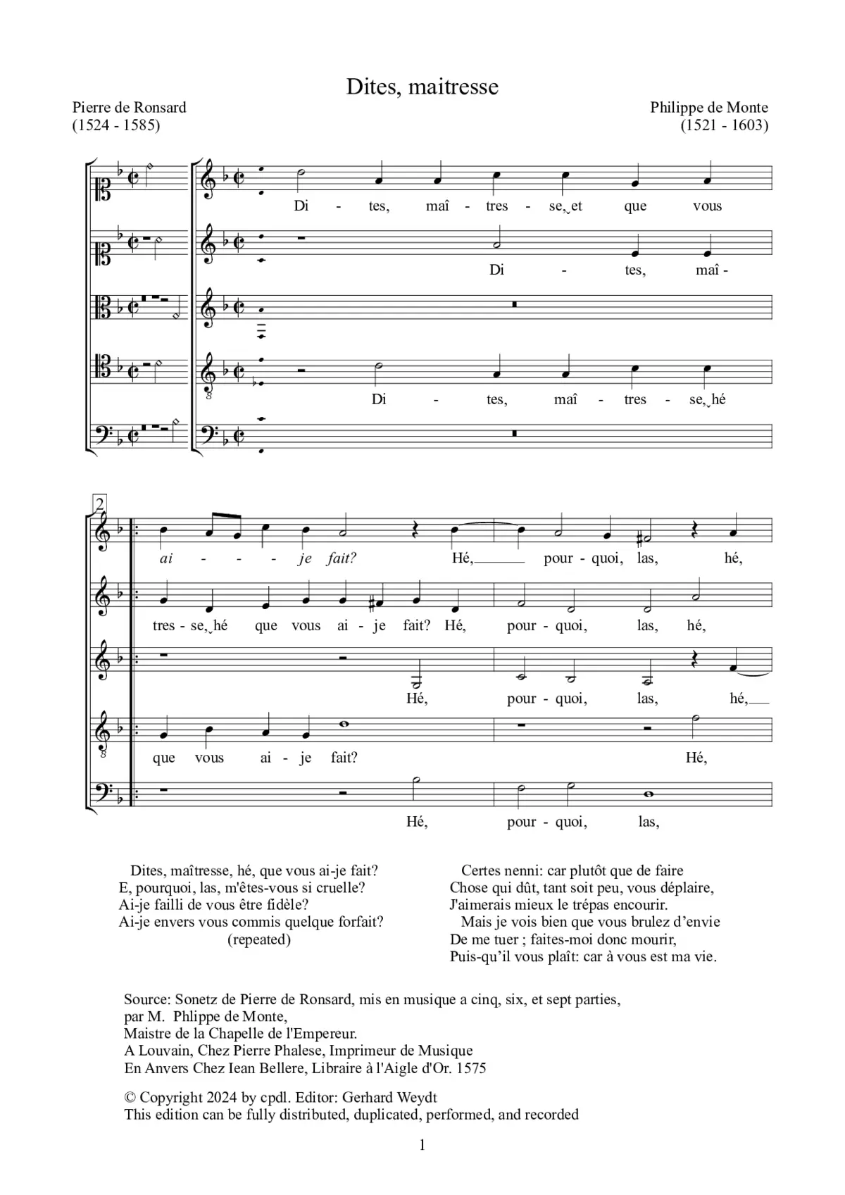Dites, maîtresse - Page 1