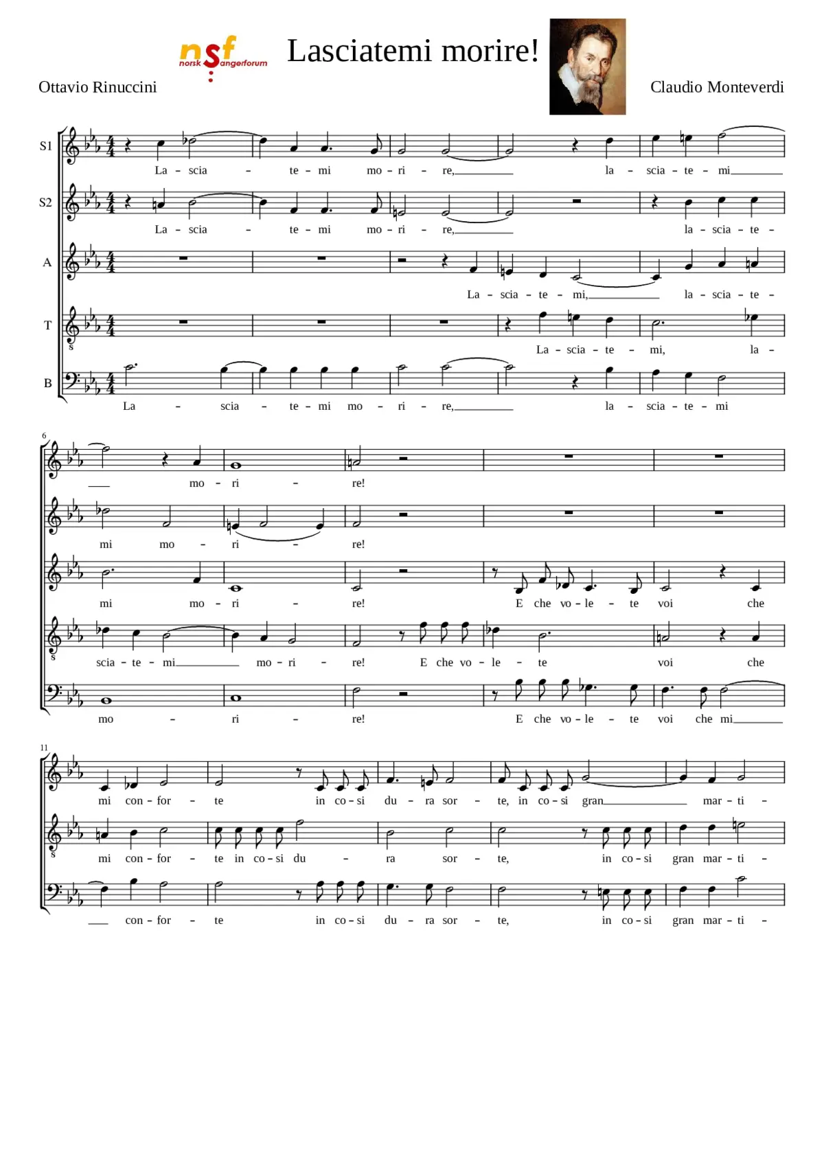 Lamento d'Arianna SV 22 - Page 1