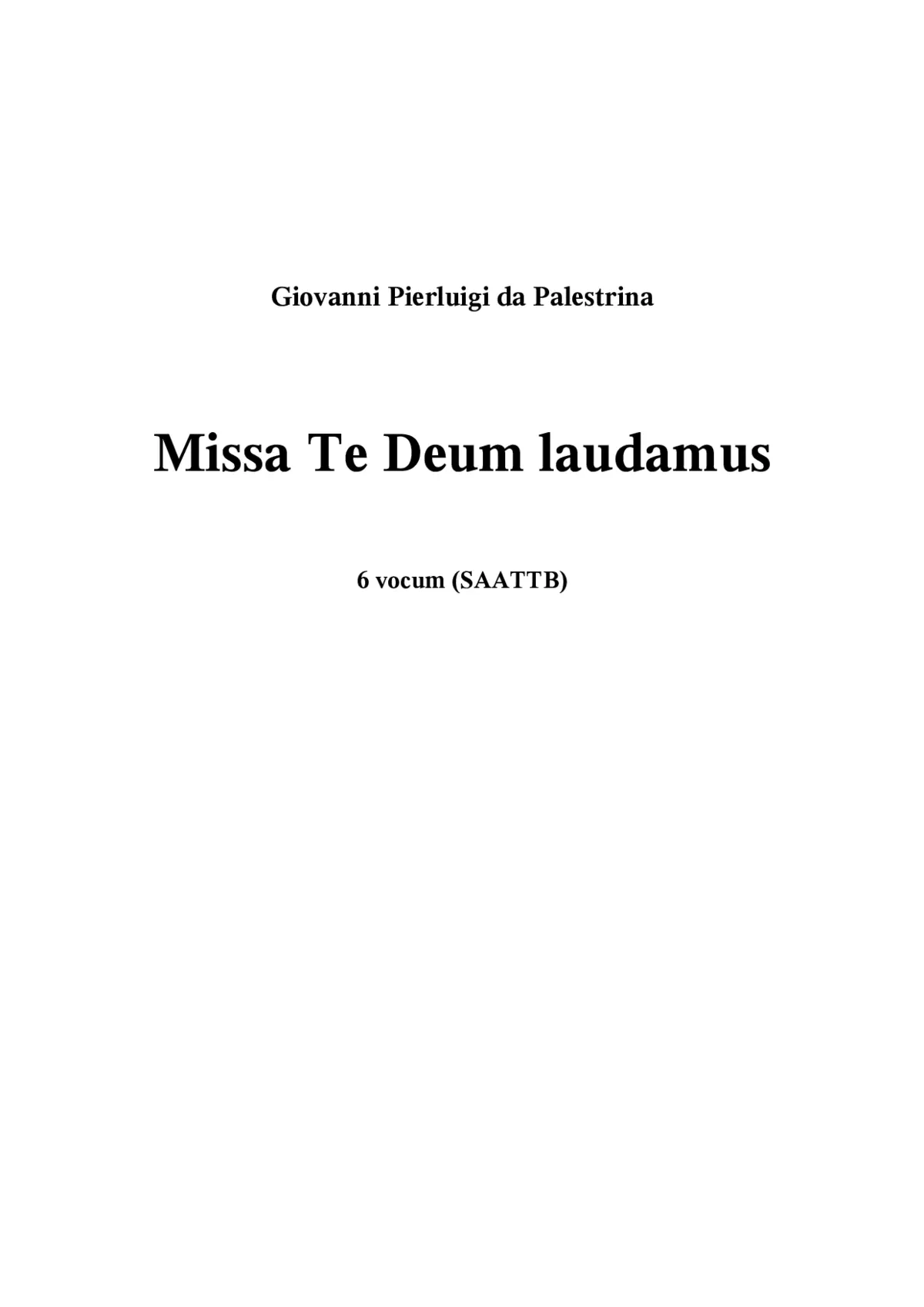 Missa Te Deum laudamus - Page 1