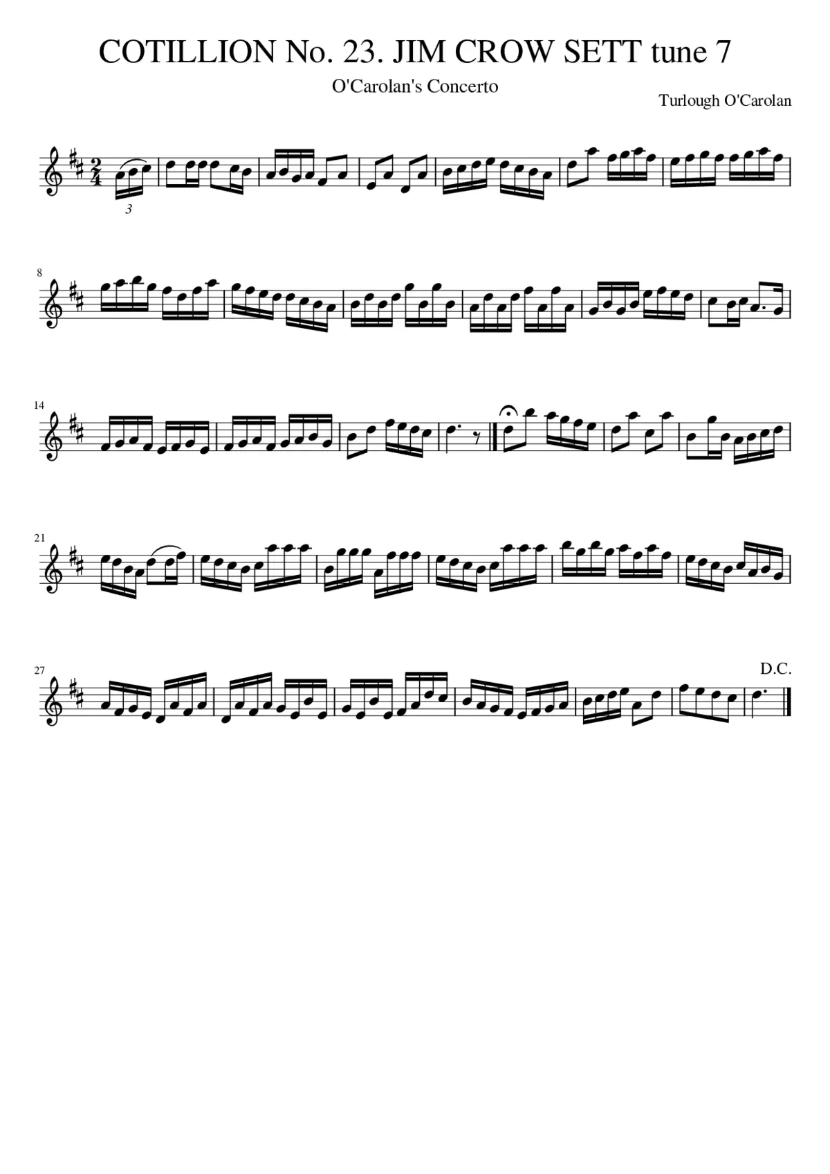 COTILLION No. 23. JIM CROW SETT tune 7 - Page 1