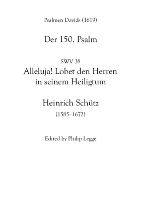 Alleluja! Lobet den Herren (Psalm 150), SWV 38