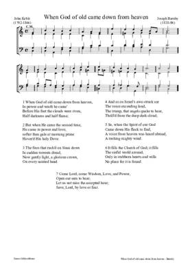 When God of old came down from heaven